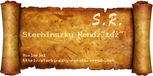 Sterbinszky Renátó névjegykártya